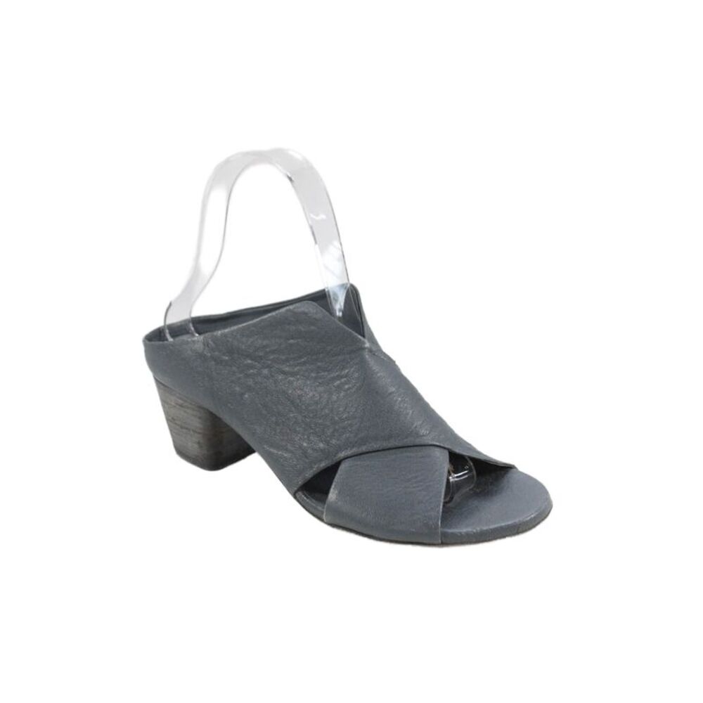 Officine Creative Womens Leather Open Toe Heels Blue Size 36 6